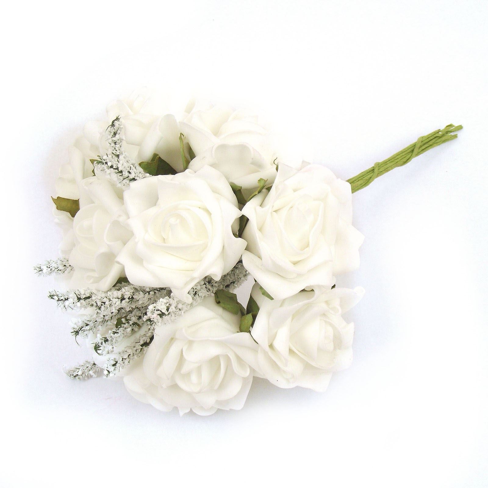 10 Foam Roses With or Without Glitter