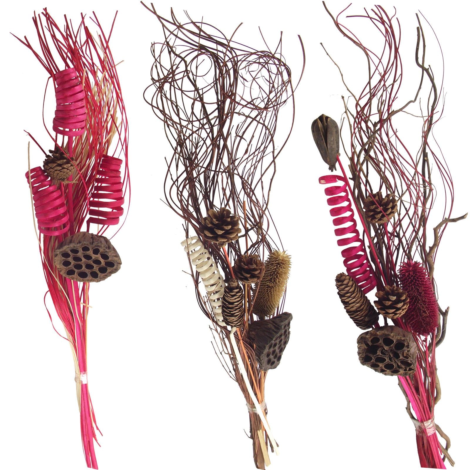 Dried Grass and Pinecone Bouquets