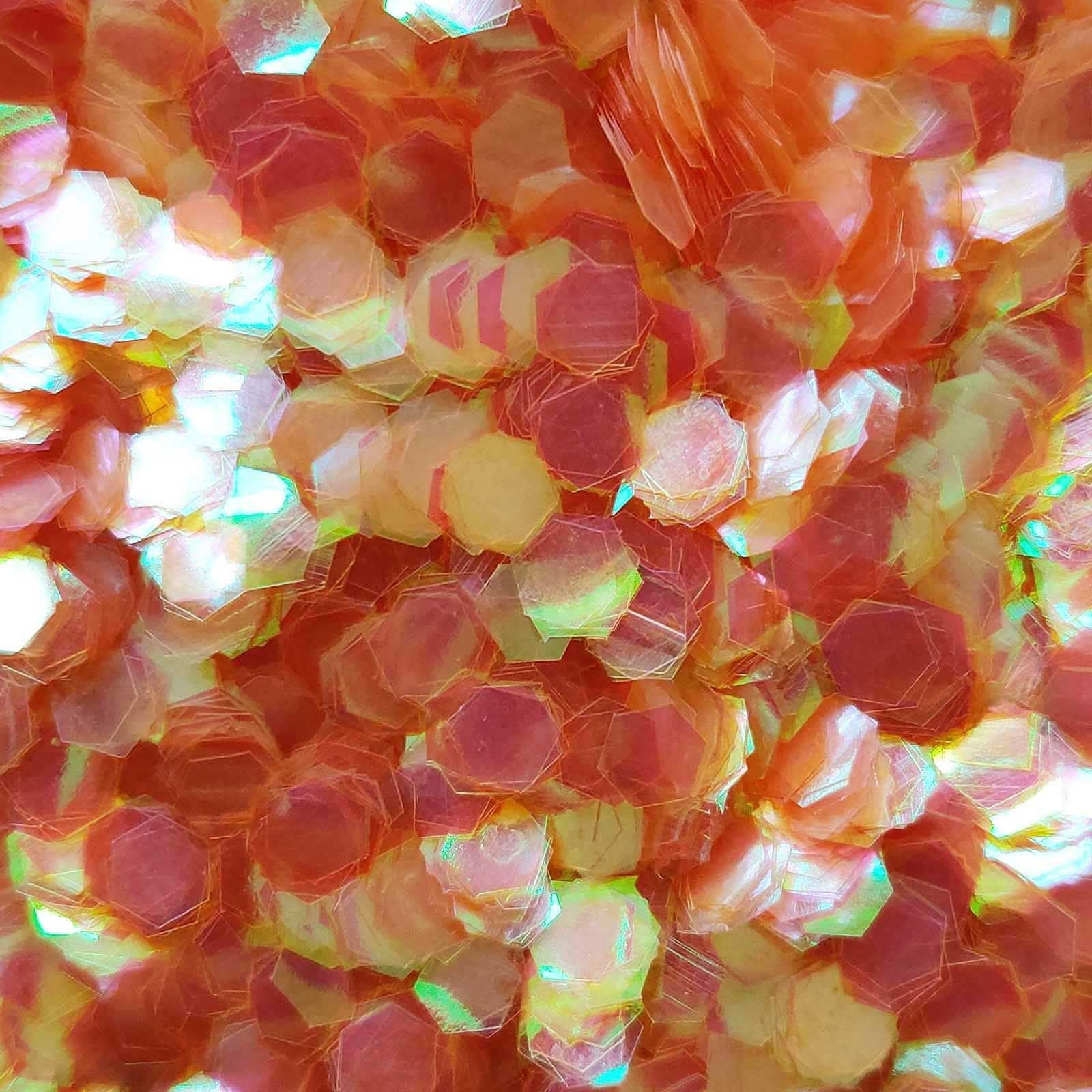 Glitter Elements - Iridescent Orange - 4mm Hex
