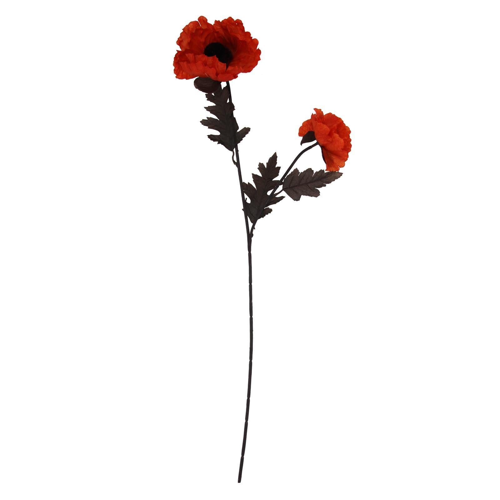 2 Head Poppy Spray