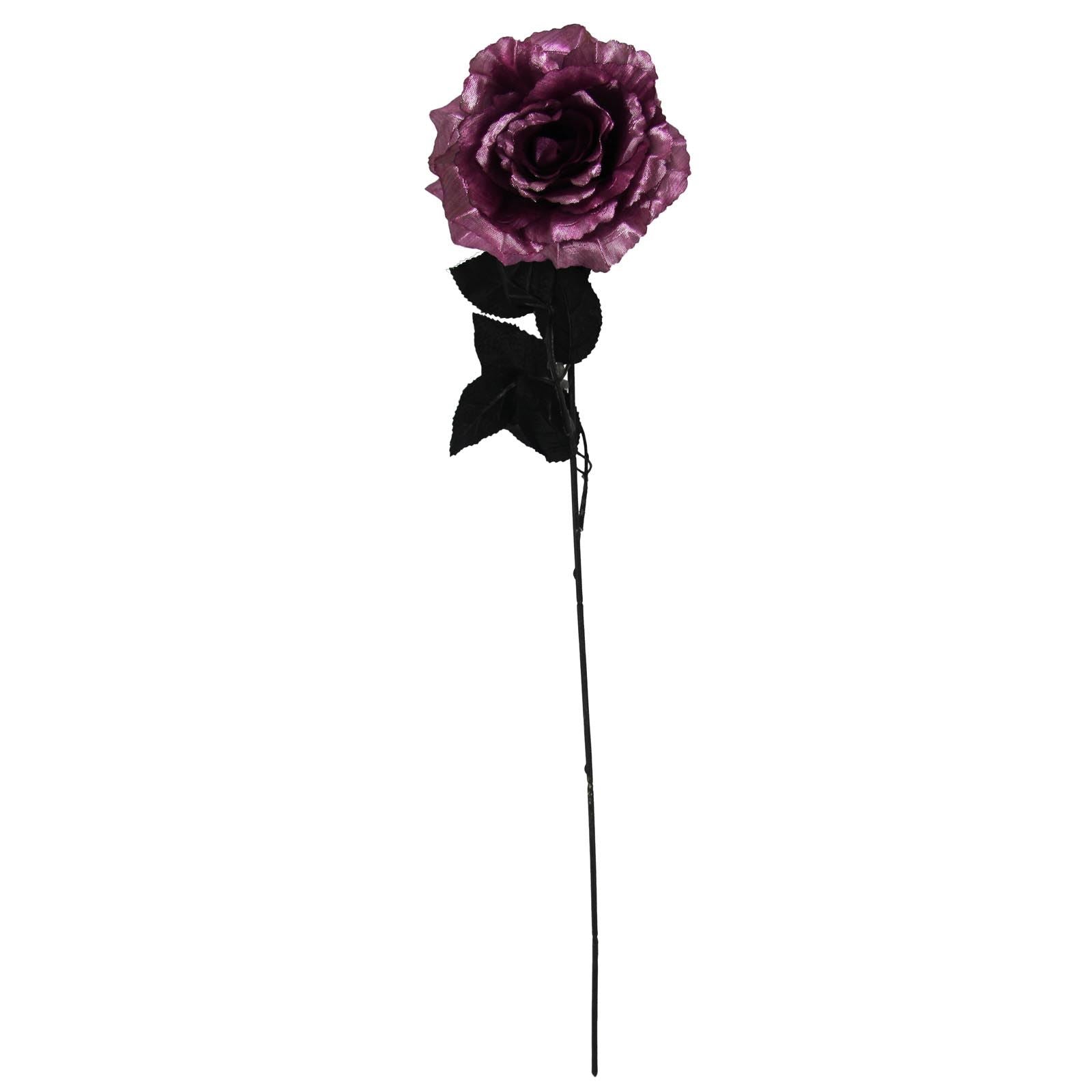 Metallic Rose with Black Stem