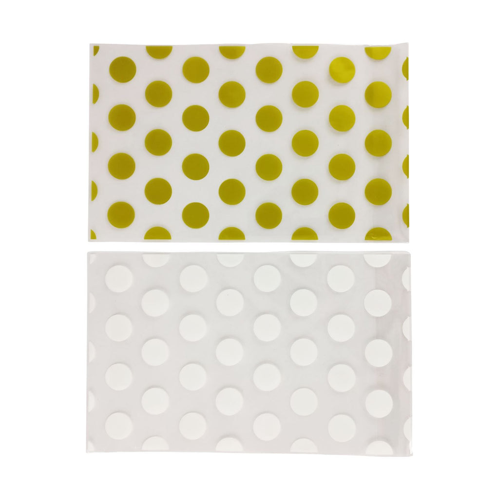 Gold and Silver Polkadot Clear Bags